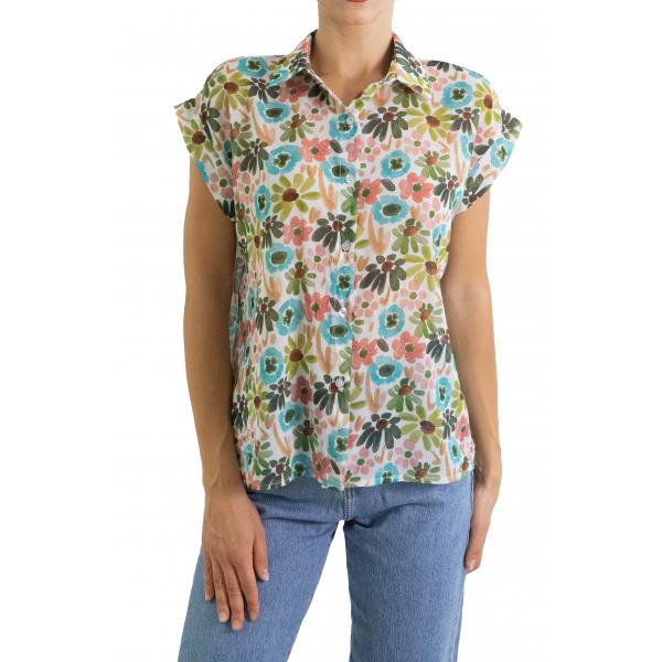 Camicia fantasia floreale multicolor 